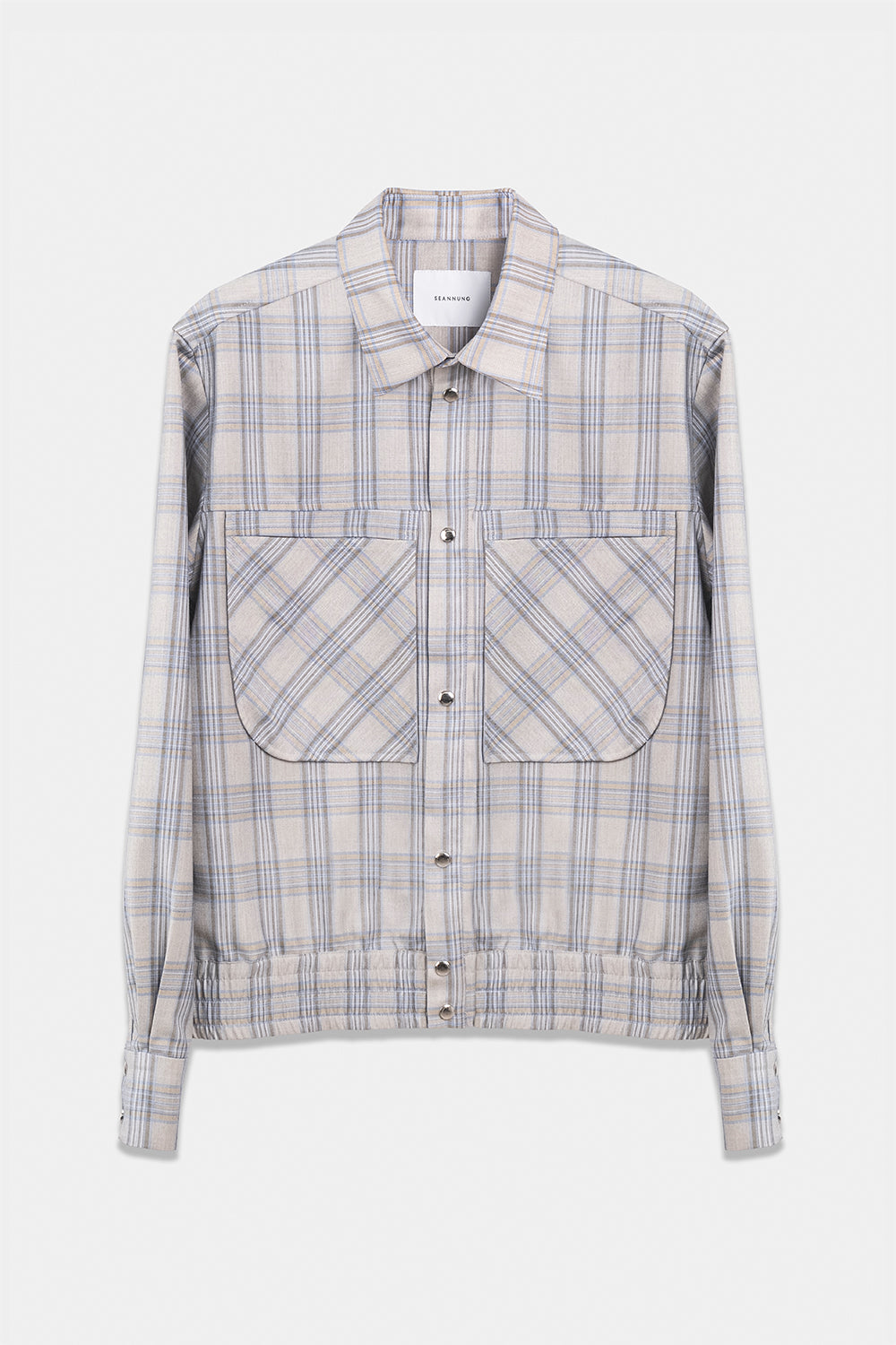 SEANNUNG - MEN- Double Pocketed Jacket Style Striped Shirt 格紋立體口袋外套式襯衫