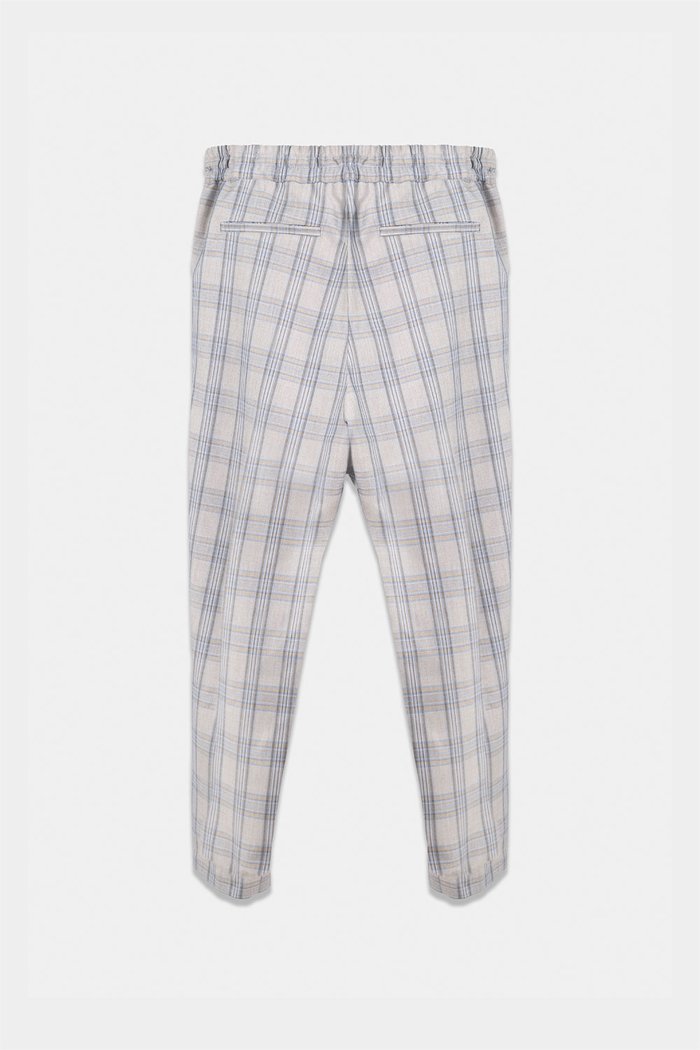 SEANNUNG - MEN - Plaid Trousers with Elastic Waist 格紋鬆緊西裝窄褲