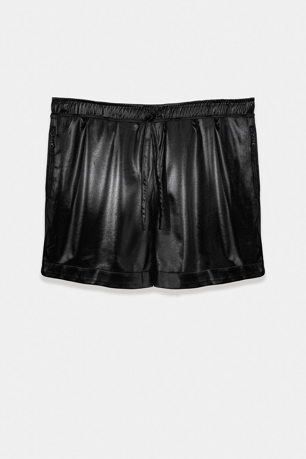 SEANNUNG - MEN - Exposed-Zip Sweat Shorts 亮面綁帶短褲
