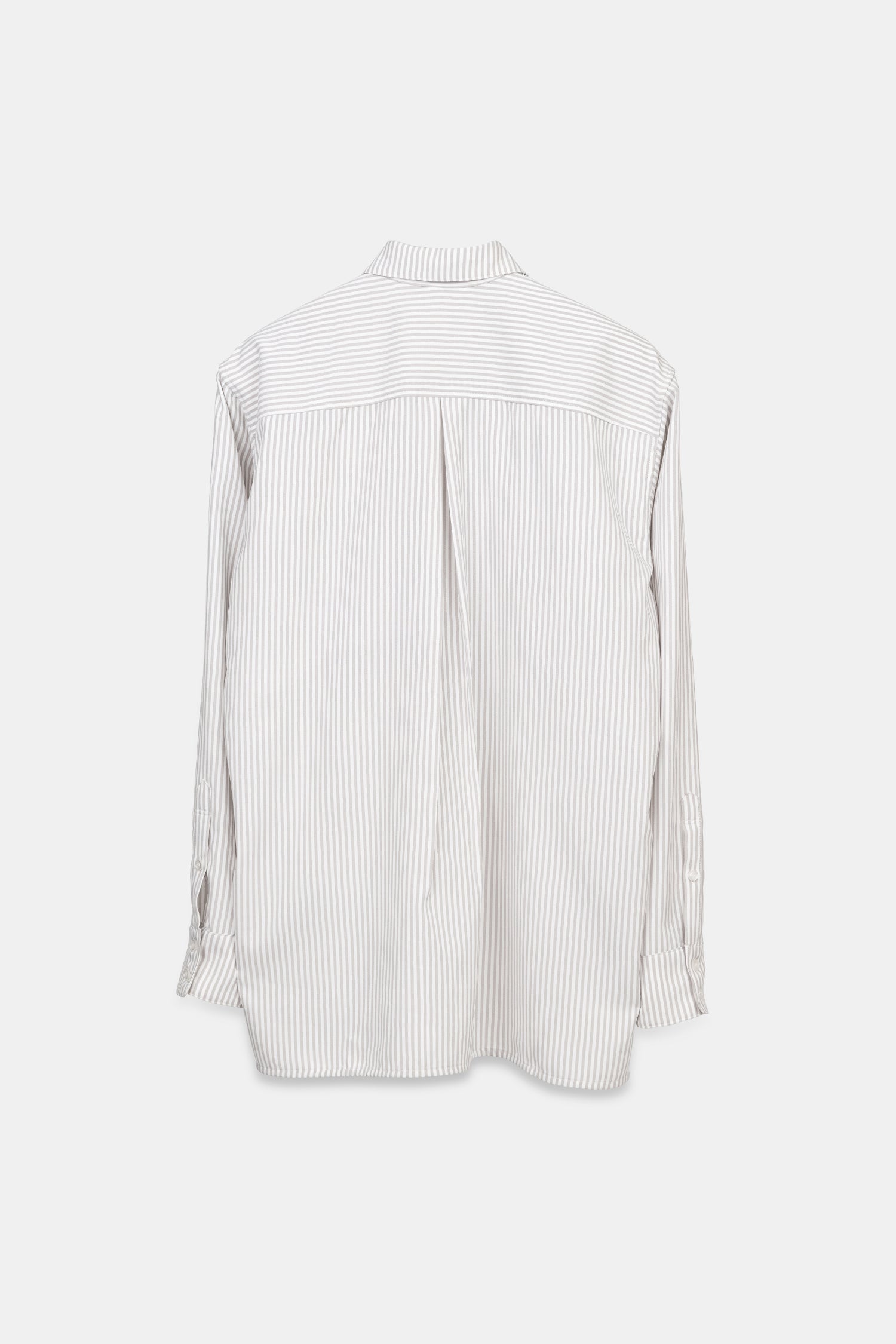 SEANNUNG - 條紋披肩襯衫 Striped Pattern Double Layered Shoulder Detail Shirt- Women