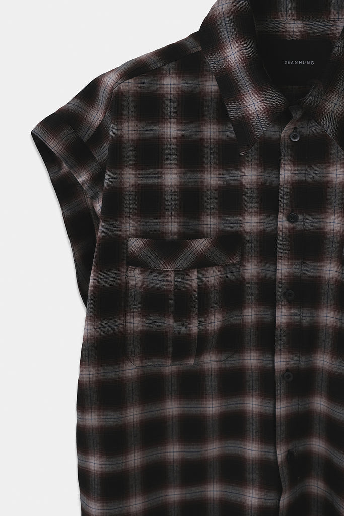 SEANNUNG - MEN - Plaid Saddle Shoulder Shirt 格紋連袖襯衫