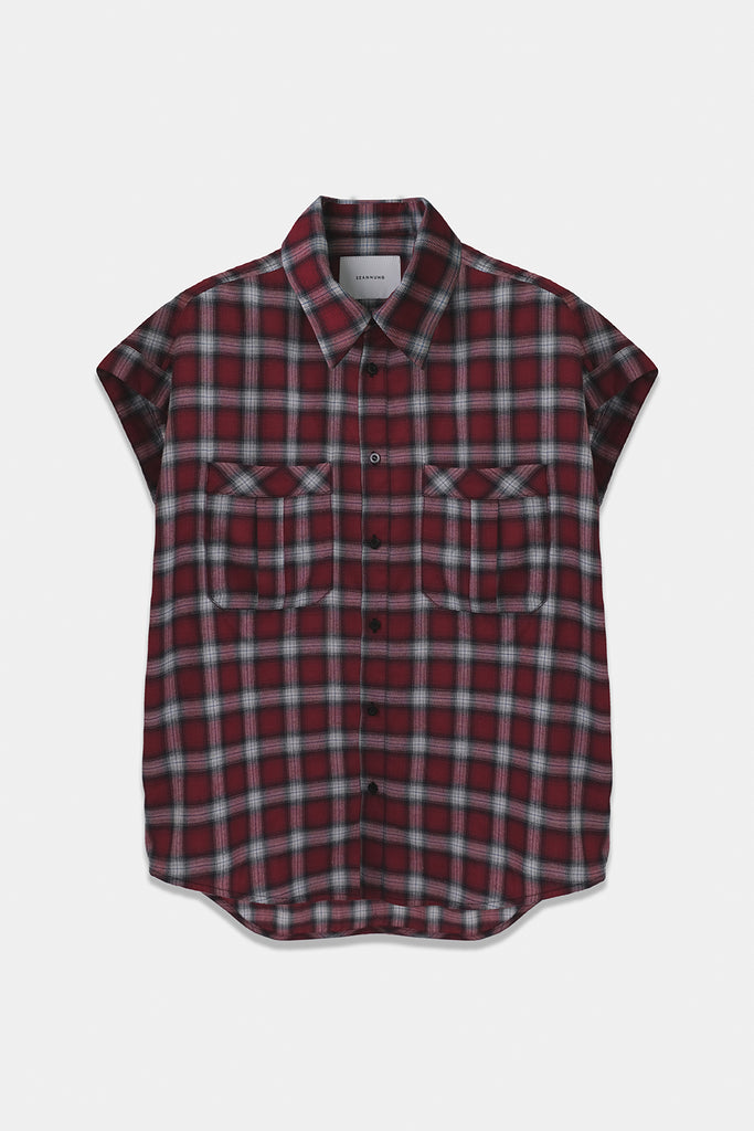 SEANNUNG - MEN - Plaid Saddle Shoulder Shirt 格紋連袖襯衫