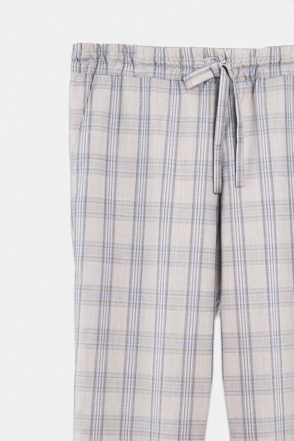 SEANNUNG - MEN - Plaid Trousers with Elastic Waist 格紋鬆緊西裝窄褲