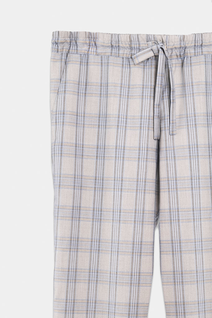 SEANNUNG - MEN - Plaid Trousers with Elastic Waist 格紋鬆緊西裝窄褲