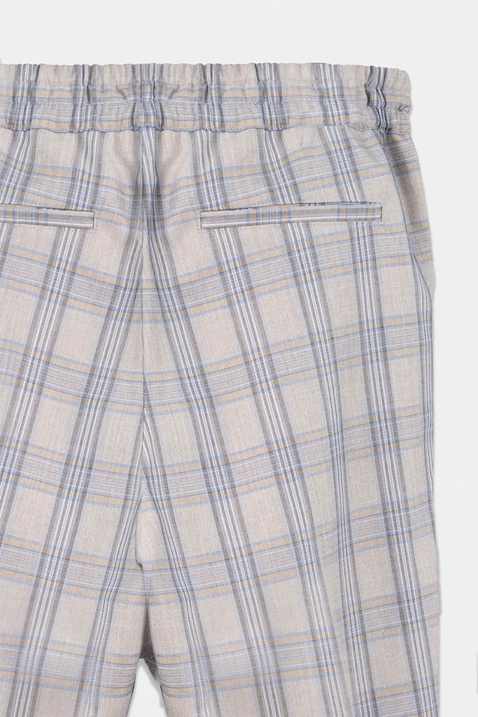 SEANNUNG - MEN - Plaid Trousers with Elastic Waist 格紋鬆緊西裝窄褲