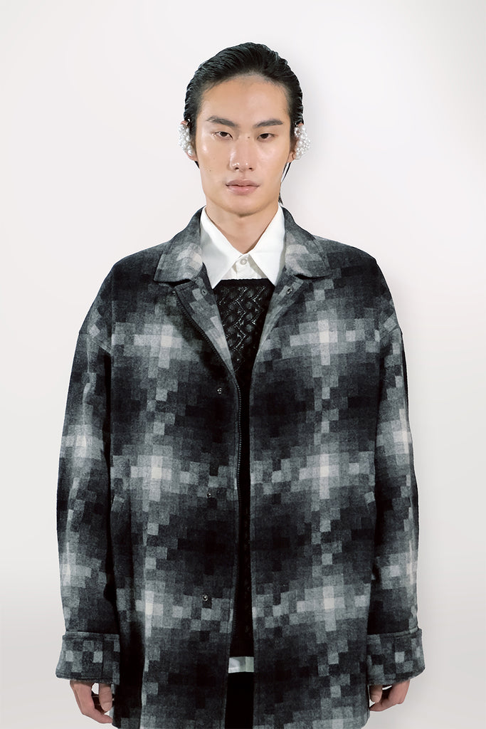 SEANNUNG - MEN - Plaid Pattern Wool Locomotivee Jacket 格紋毛料騎士夾克