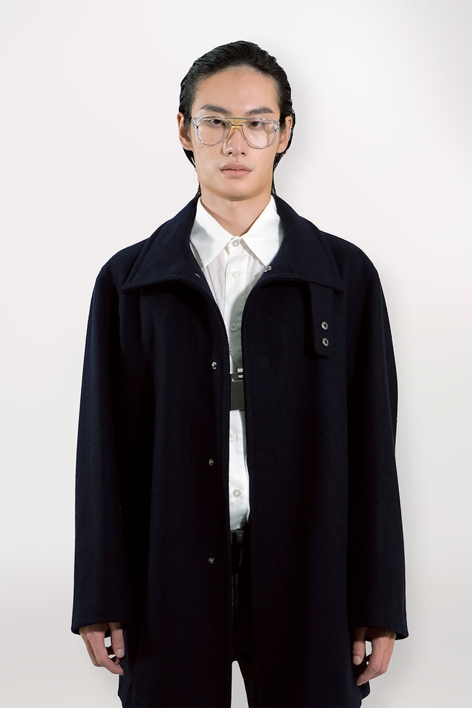 SEANNUNG - MEN - STAND COLLAR WOOL COAT 毛料騎士夾克