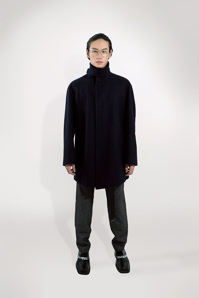 SEANNUNG - MEN - STAND COLLAR WOOL COAT 毛料騎士夾克