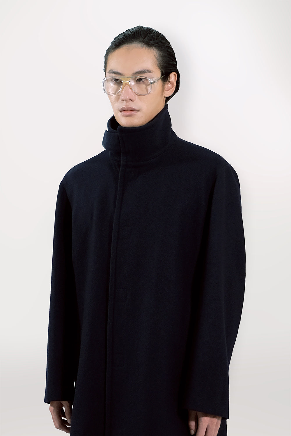 SEANNUNG - MEN - STAND COLLAR WOOL COAT 毛料騎士夾克