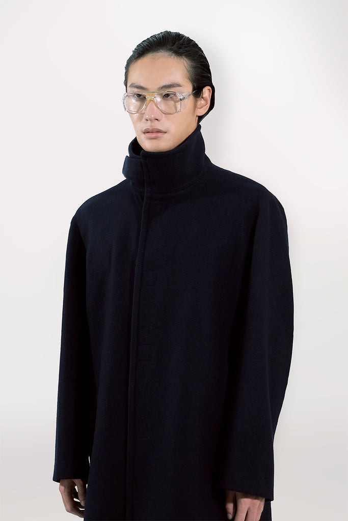 SEANNUNG - MEN - STAND COLLAR WOOL COAT 毛料騎士夾克