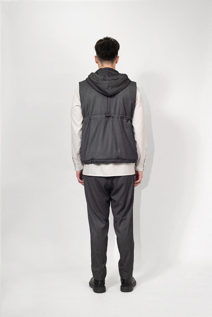 SEANNUNG - MEN - Circle Patch Pocket Sleeveless Quilted Vest 圓形口袋鋪棉夾克