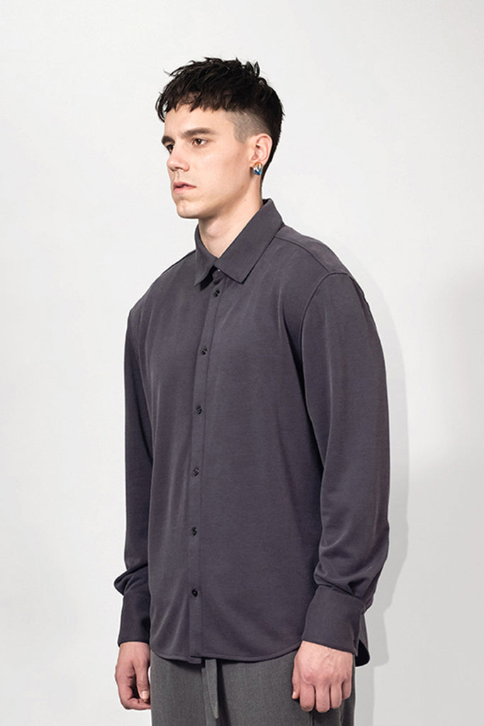 SEANNUNG - MEN- Elasticity Long Sleeve Fit Shirt 彈性舒適休閒襯衫