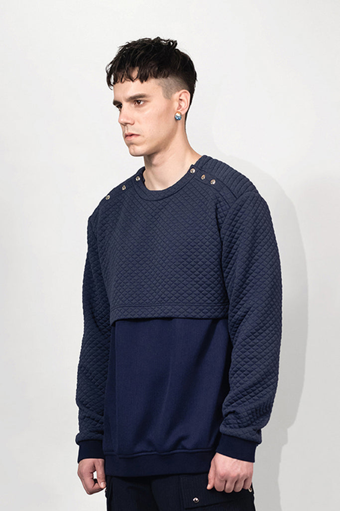 SEANNUNG - MEN - Double-Layer Cutting Top 雙層剪裁大學T