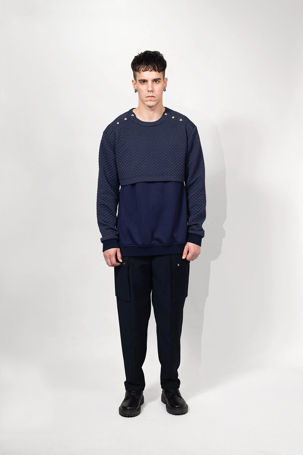 SEANNUNG - MEN - Double-Layer Cutting Top 雙層剪裁大學T