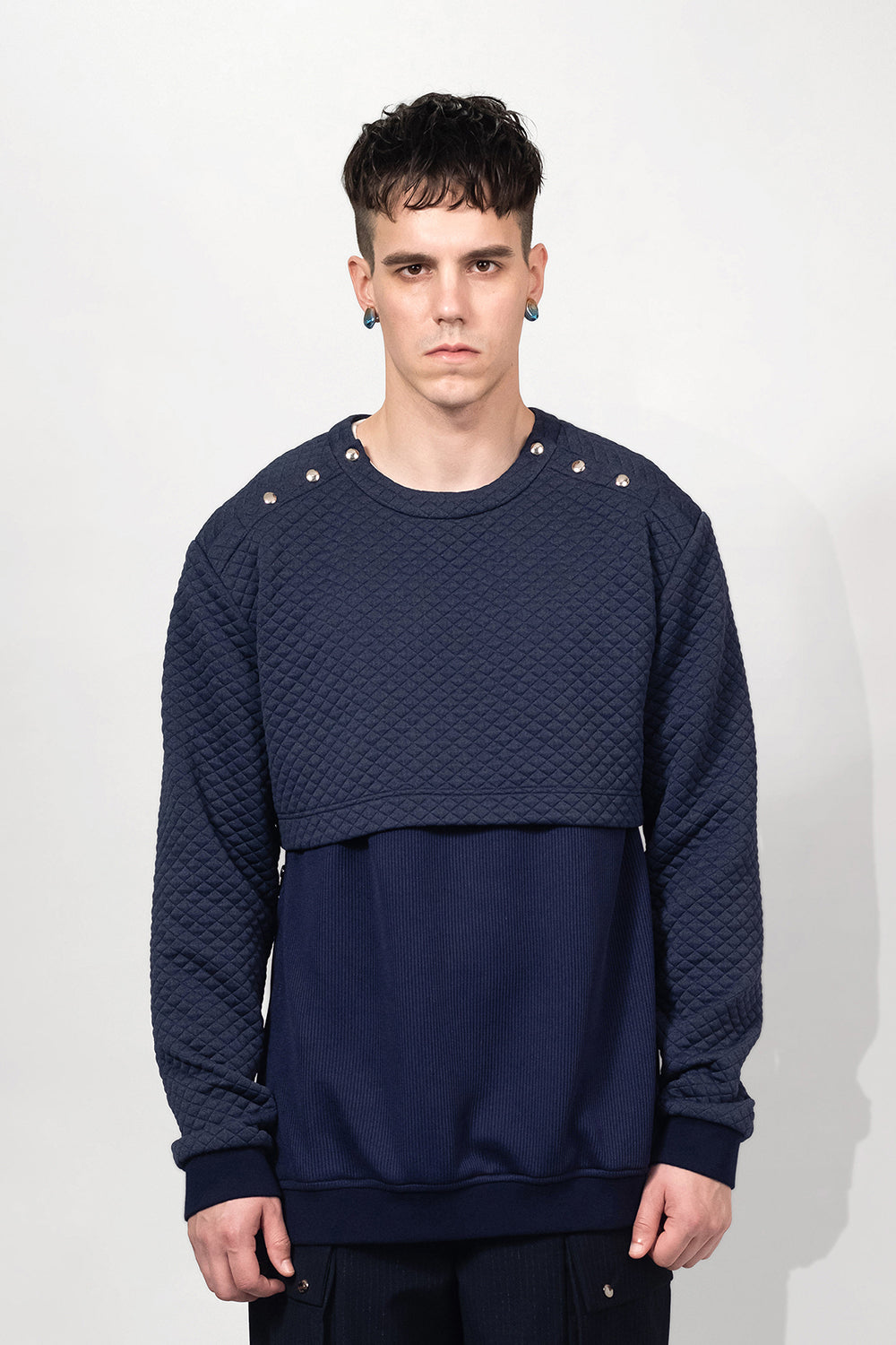 SEANNUNG - MEN - Double-Layer Cutting Top 雙層剪裁大學T