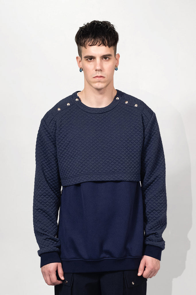 SEANNUNG - MEN - Double-Layer Cutting Top 雙層剪裁大學T