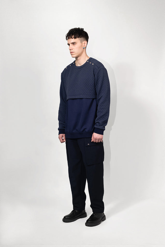 SEANNUNG - MEN - Double-Layer Cutting Top 雙層剪裁大學T