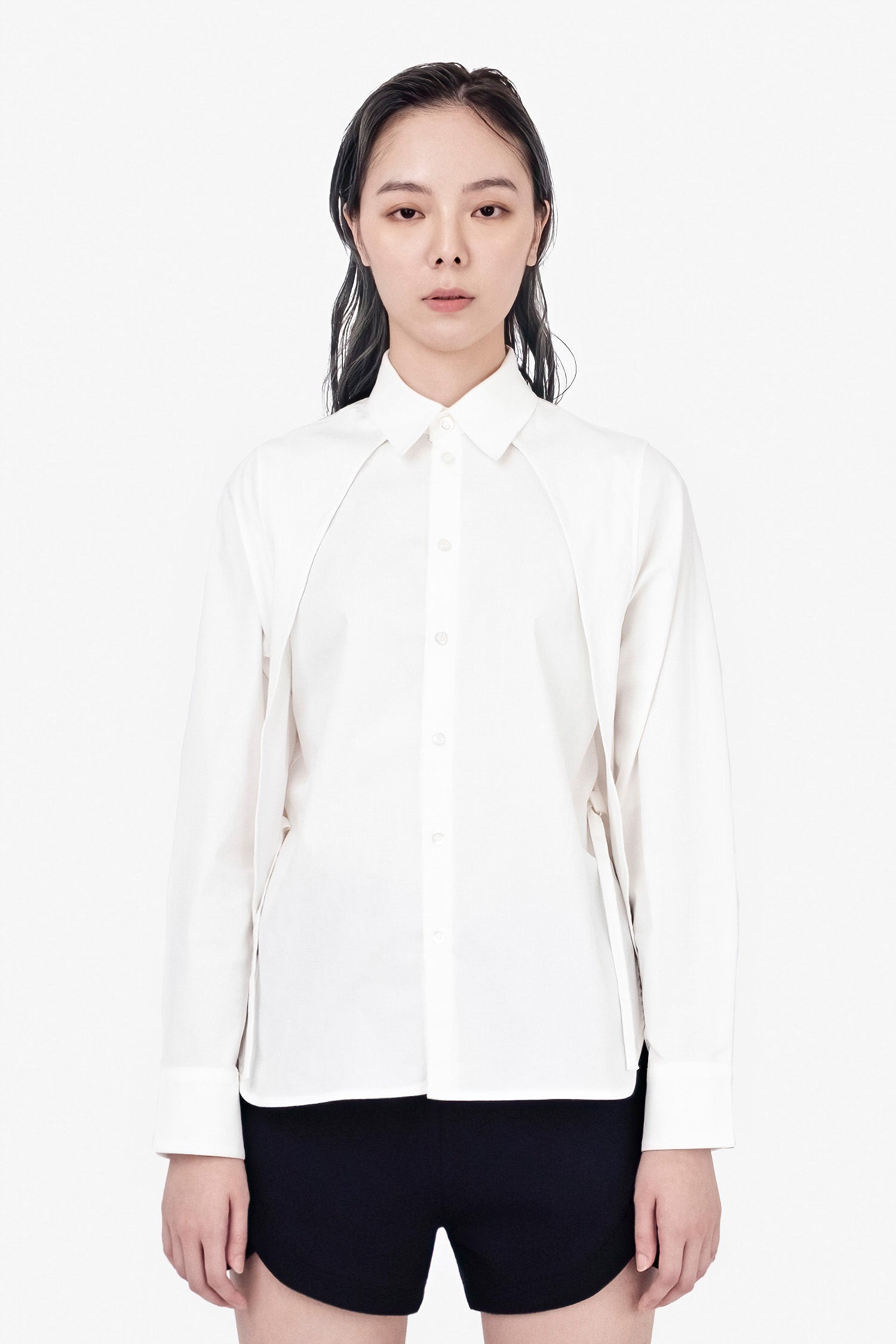 SEANNUNG - WOMEN -  Double Layered Shoulder Detail Shirt 層次披肩襯衫