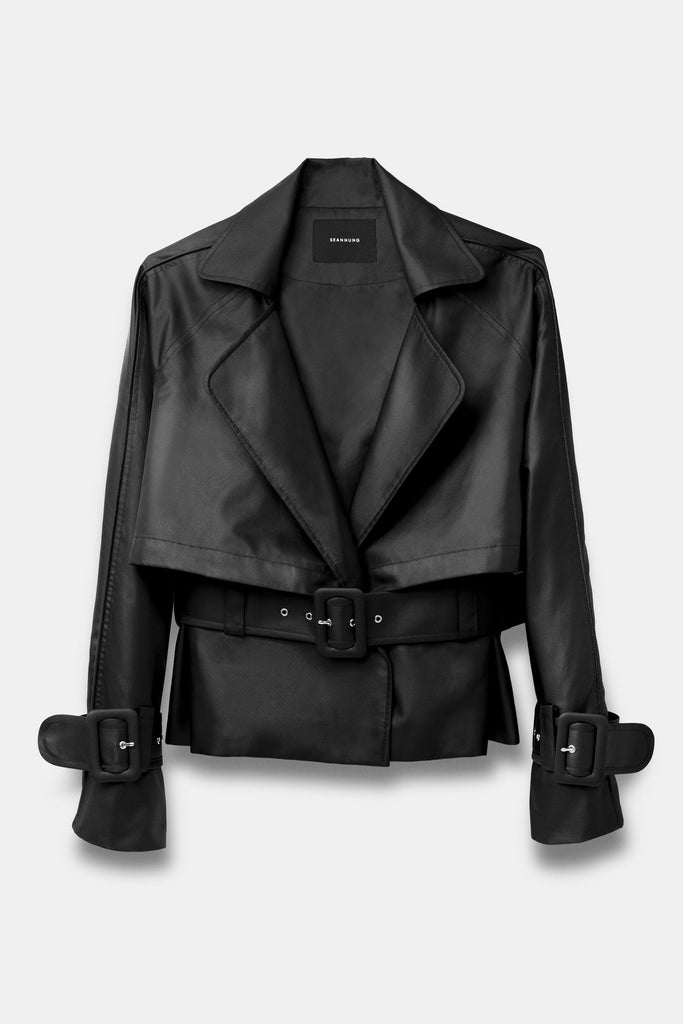 SEANNUNG - WOMEN - Double Layered Blazer with Belt 短版雙層風衣