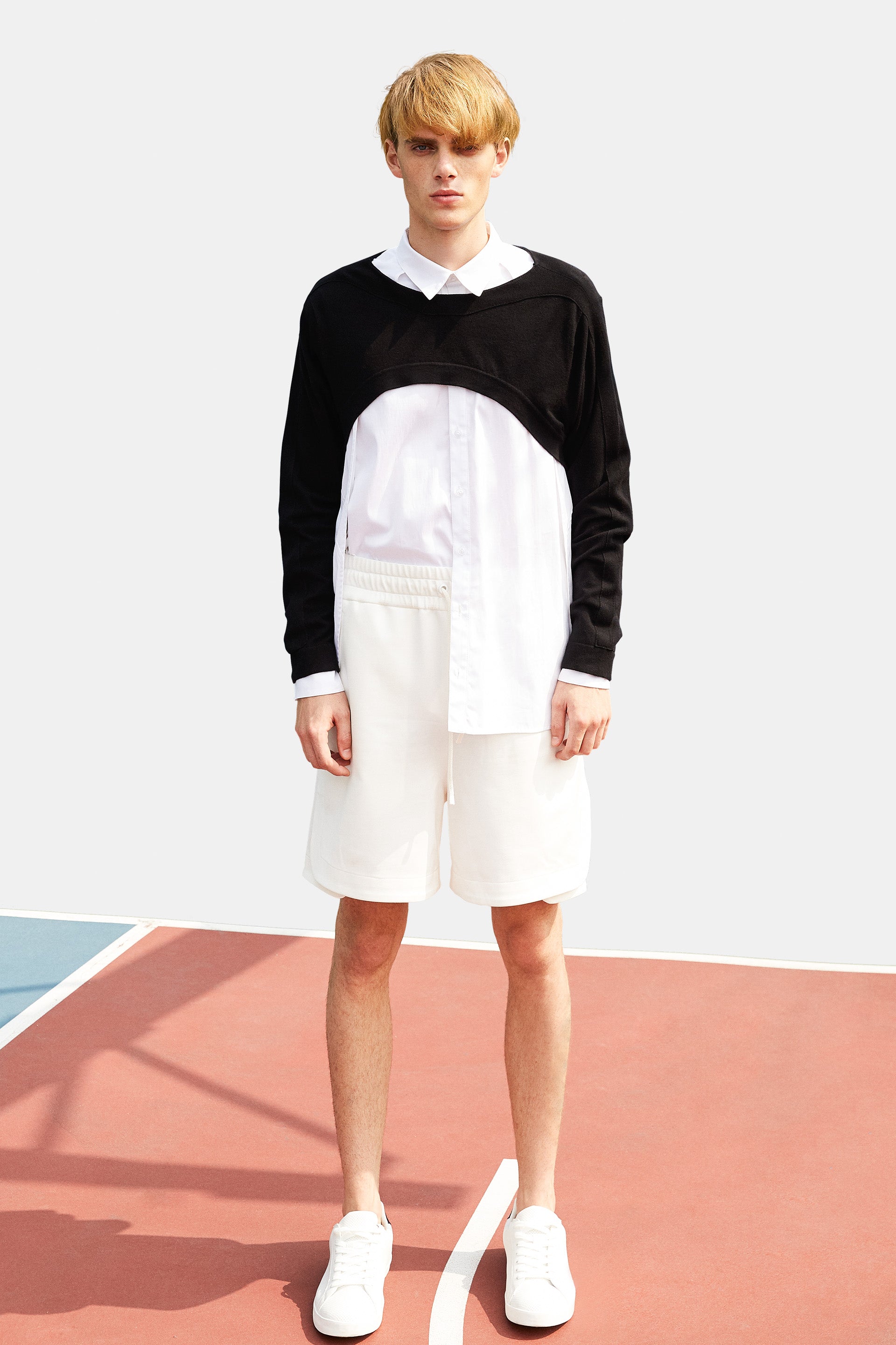 SEANNUNG - MEN - Asymmetric Long Sleeve Jumper 長袖披風罩衫