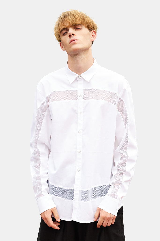 SEANNUNG - MEN - Long Sleeve Mesh Shirt 網布拼接長袖襯衫 