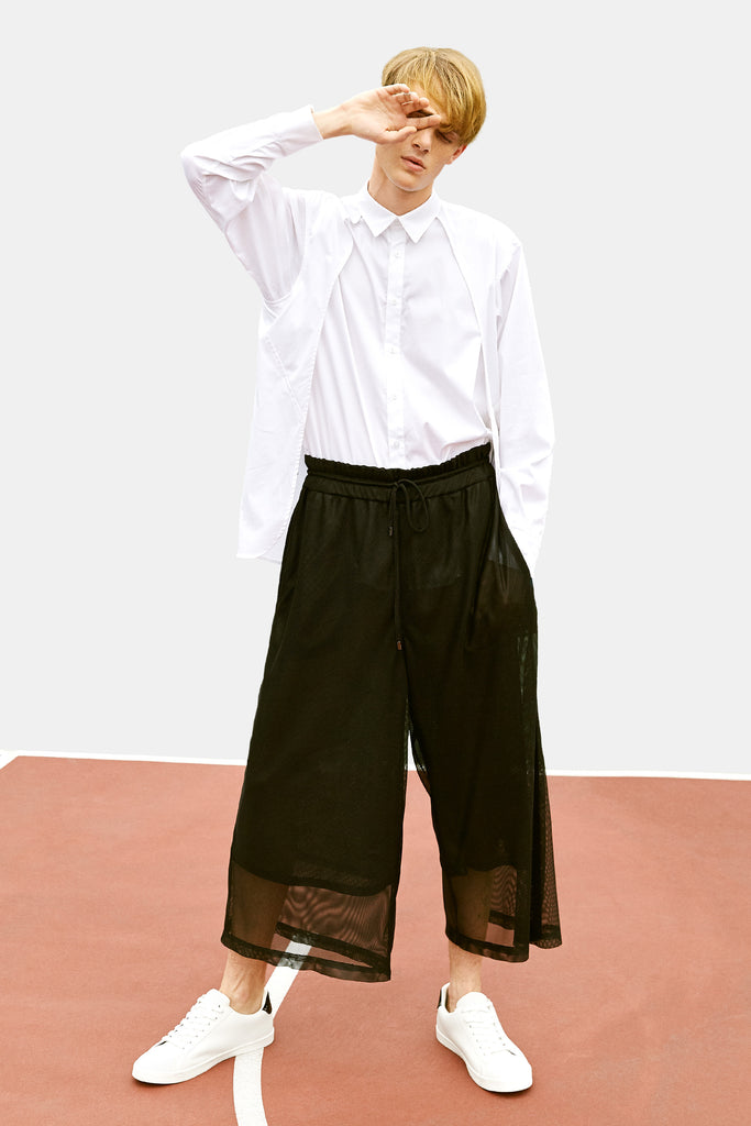 SEANNUNG -MEN-  Double Layered Shoulder Detail Shirt 層次披肩襯衫