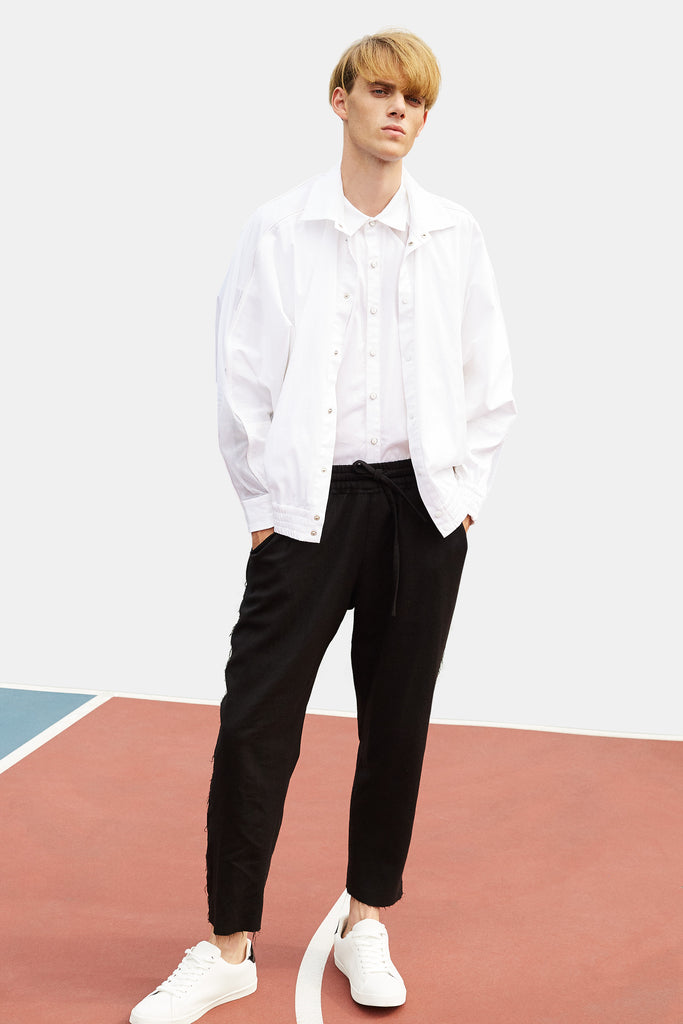 SEANNUNG - MEN - Tailored Trousers with Elastic Waist 鬚邊運動西裝窄褲