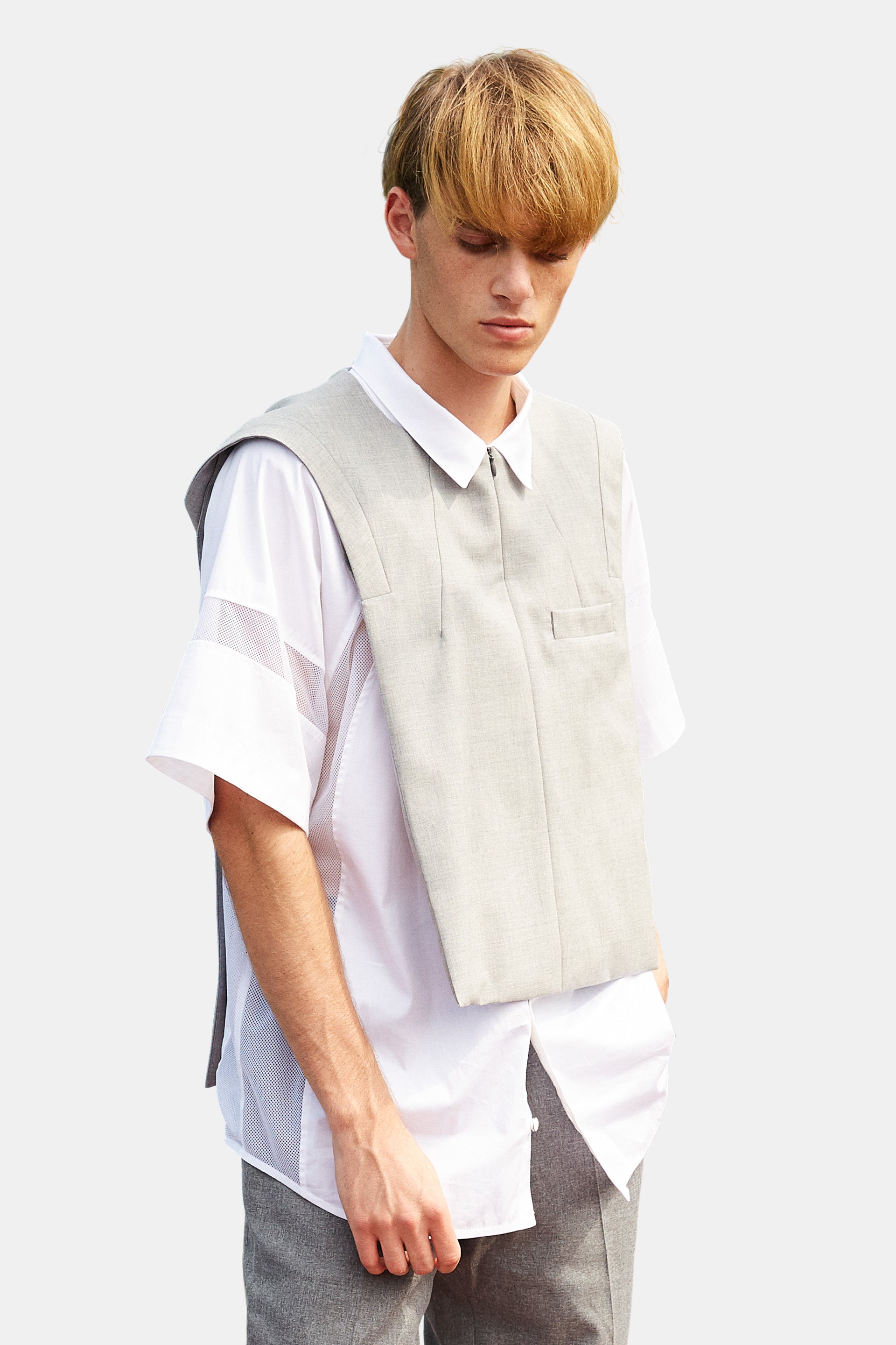 SEANNUNG - 連帽正裝披肩 Reconstructed Hoodie Suit - Men