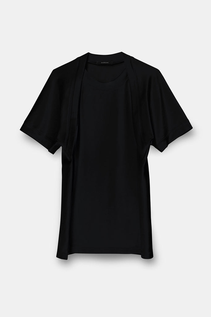 SEANNUNG - MEN - Double Layered Shoulder Detail Shirt  層次披肩T恤
