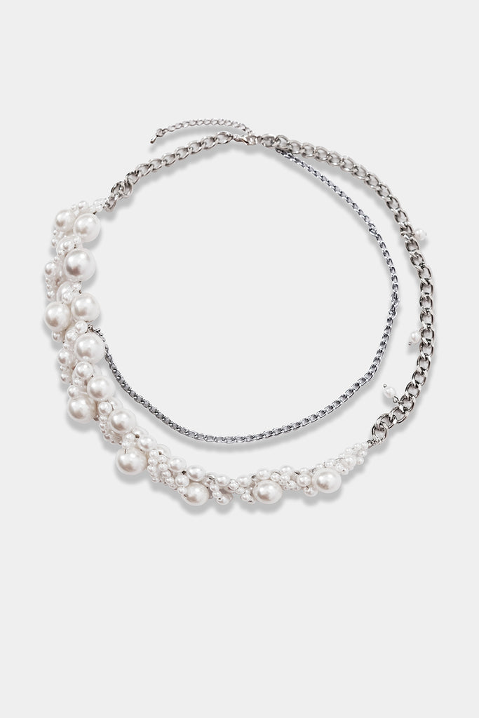 Layered Braided Pearl Necklace