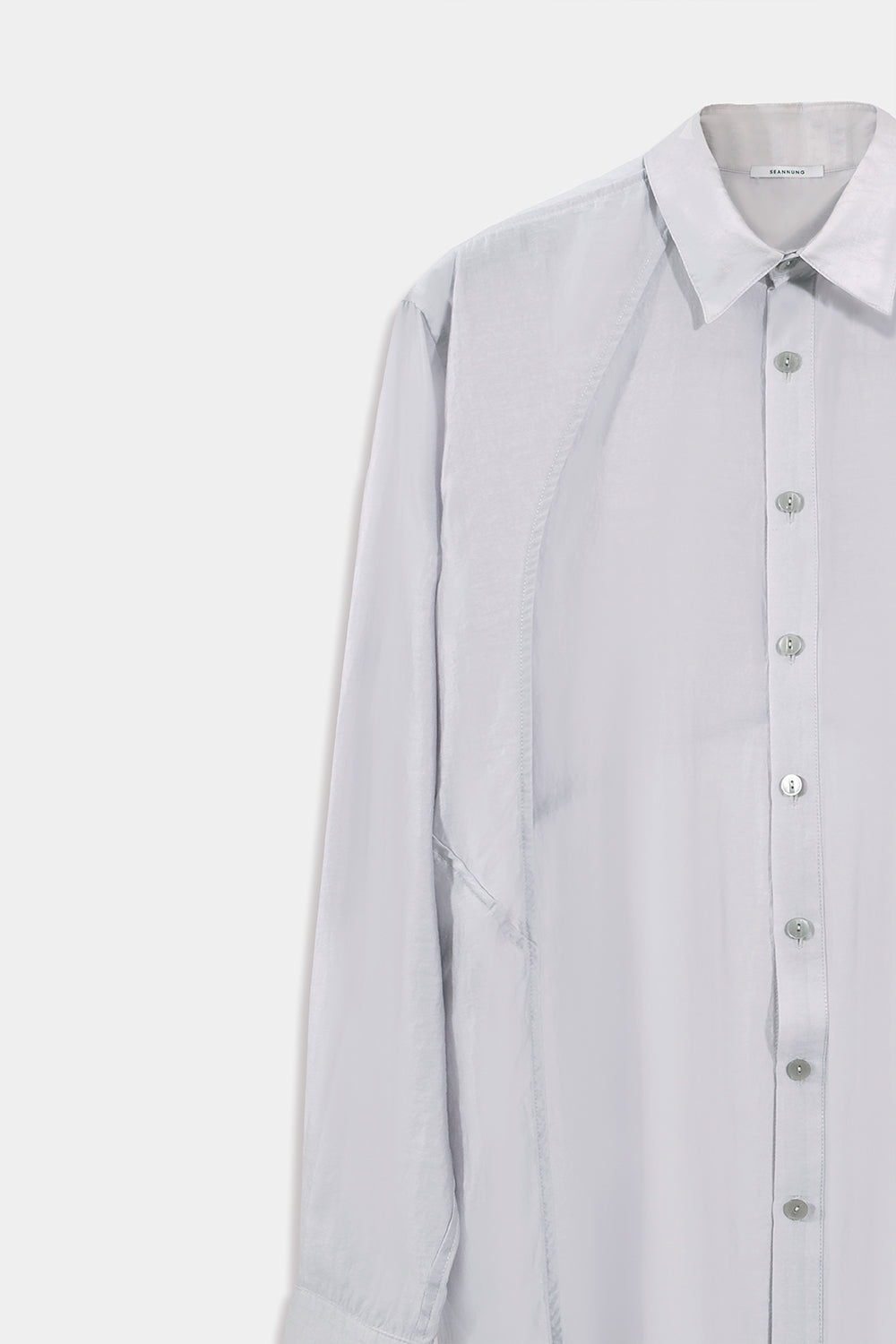 SEANNUNG - MEN - Double Layered Transparent Shoulder Detail Shirt 透膚層次披肩襯衫