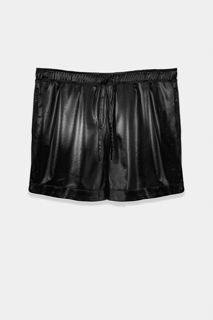 SEANNUNG - MEN - Exposed-Zip Sweat Shorts 亮面綁帶短褲