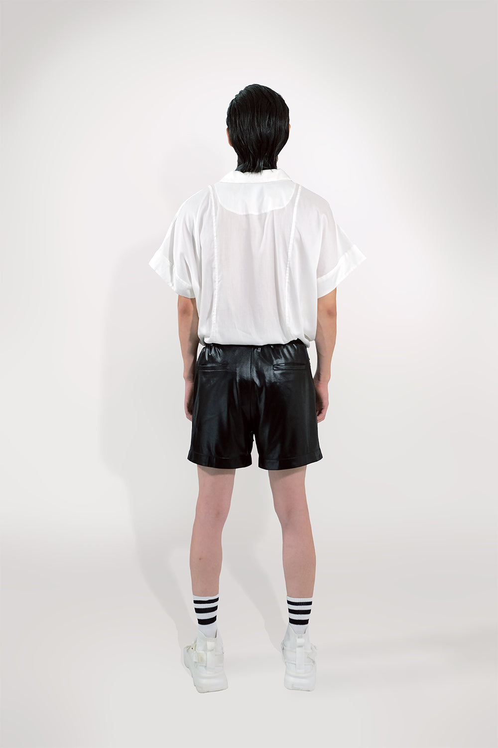 SEANNUNG - MEN - Exposed-Zip Sweat Shorts 亮面綁帶短褲