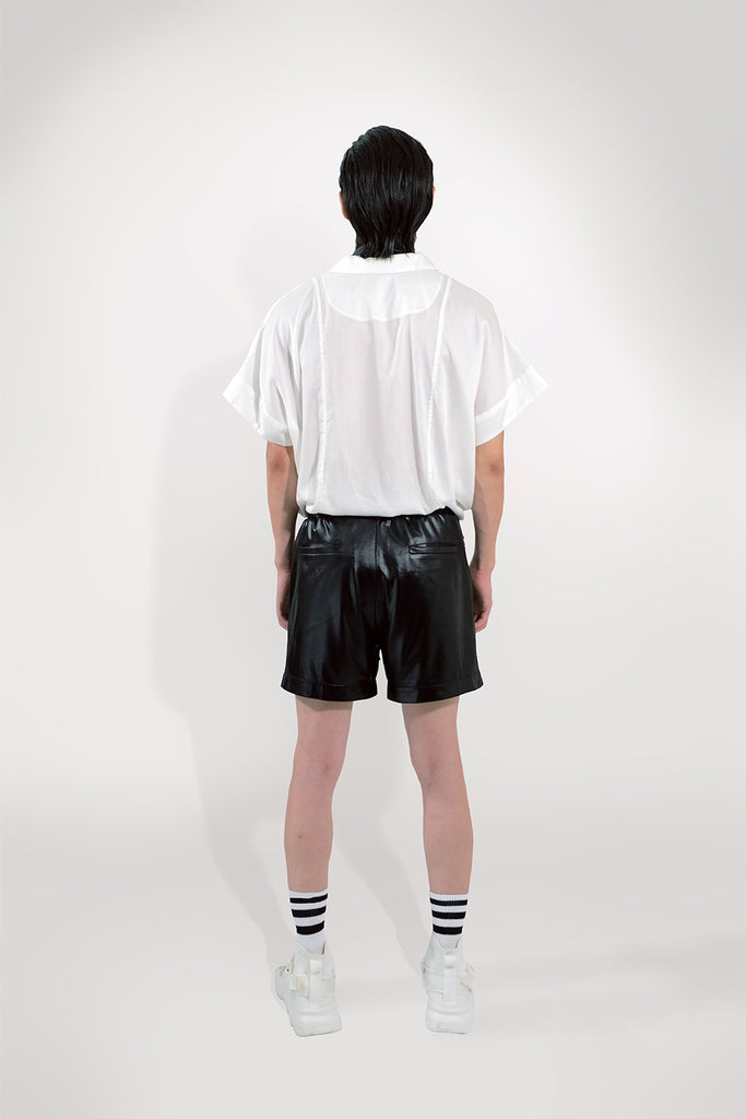 SEANNUNG - MEN - Exposed-Zip Sweat Shorts 亮面綁帶短褲