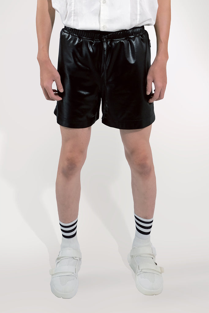 SEANNUNG - MEN - Exposed-Zip Sweat Shorts 亮面綁帶短褲