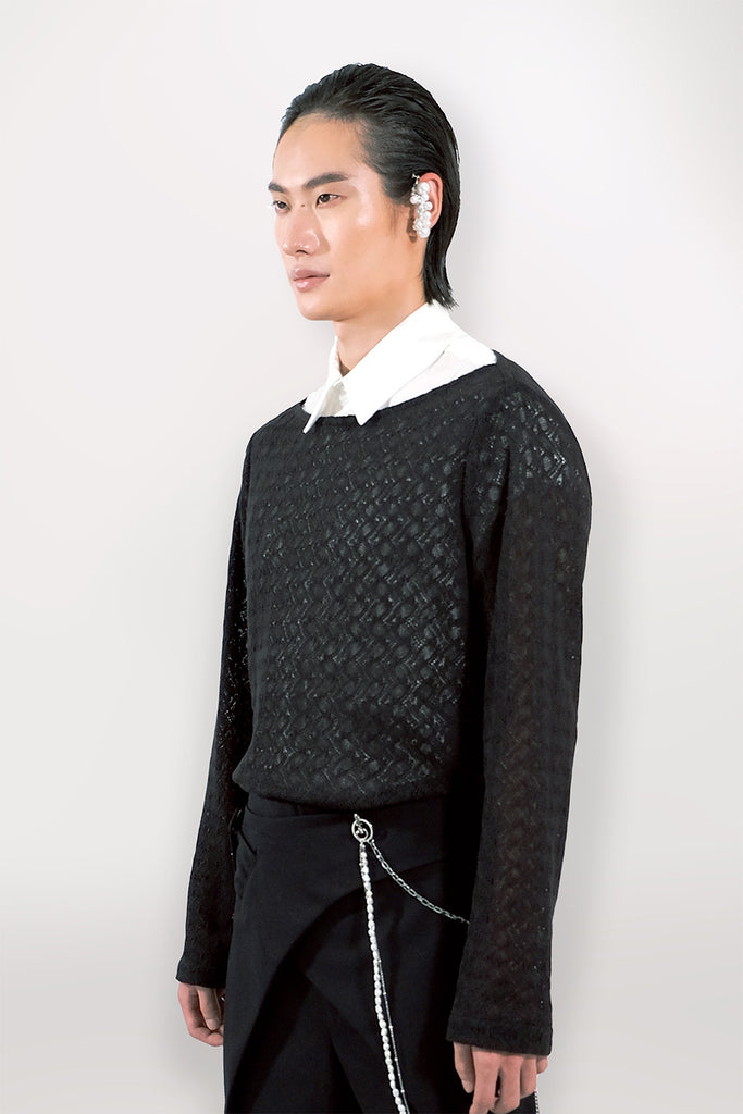 SEANNUNG - MEN - Boat Collar Lace Top 平領蕾絲上衣 
