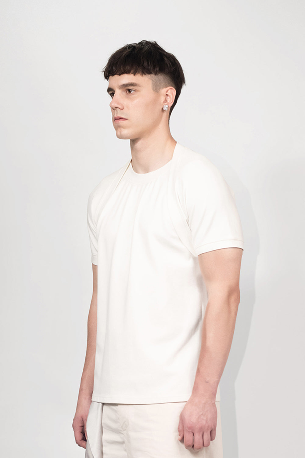 SEANNUNG - MEN - Double Layered Shoulder Detail Shirt  層次披肩T恤