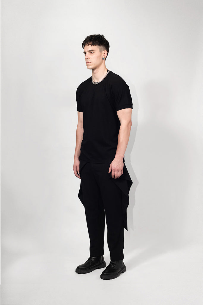 SEANNUNG - MEN - Double Layered Shoulder Detail Shirt  層次披肩T恤