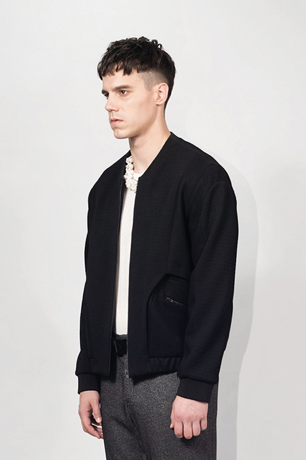SEANNUNG - MEN - Mixed Material  Wool Jacket 毛料拼接短夾克