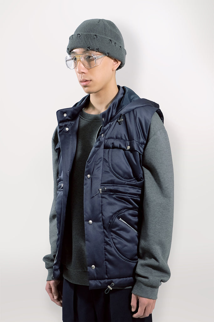 SEANNUNG - MEN - Circle Patch Pocket Sleeveless Jacket 圓形口袋鋪棉背心