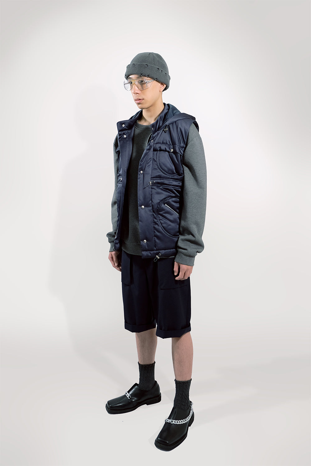 SEANNUNG - MEN - Circle Patch Pocket Sleeveless Jacket 圓形口袋鋪棉背心