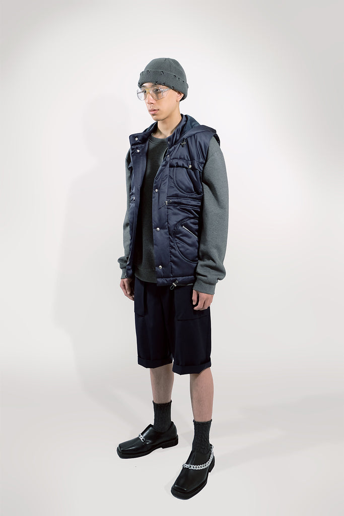SEANNUNG - MEN - Circle Patch Pocket Sleeveless Jacket 圓形口袋鋪棉背心