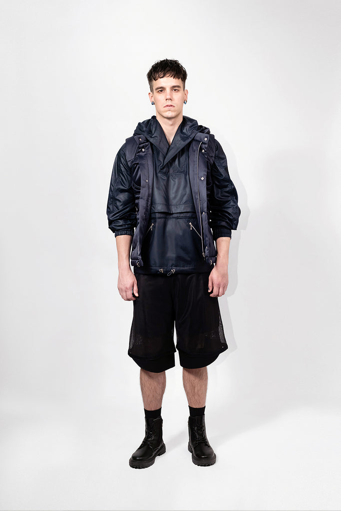 SEANNUNG - MEN - Circle Patch Pocket Sleeveless Jacket in Navy 深藍色圓形口袋鋪棉無袖夾克