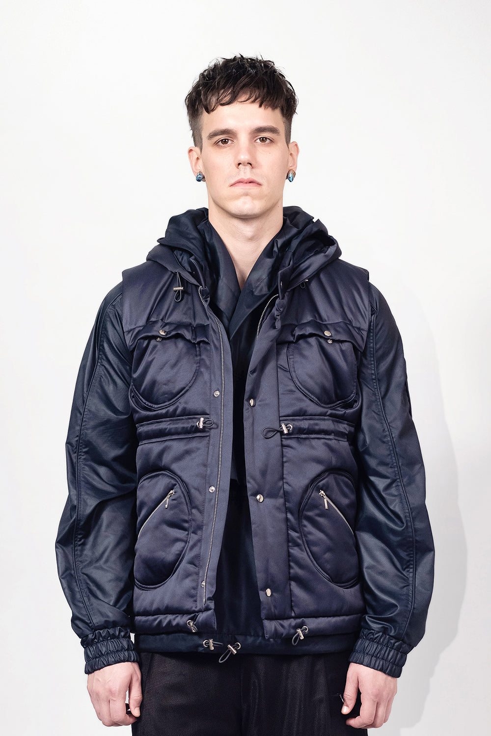 SEANNUNG - MEN - Circle Patch Pocket Sleeveless Jacket 圓形口袋鋪棉背心
