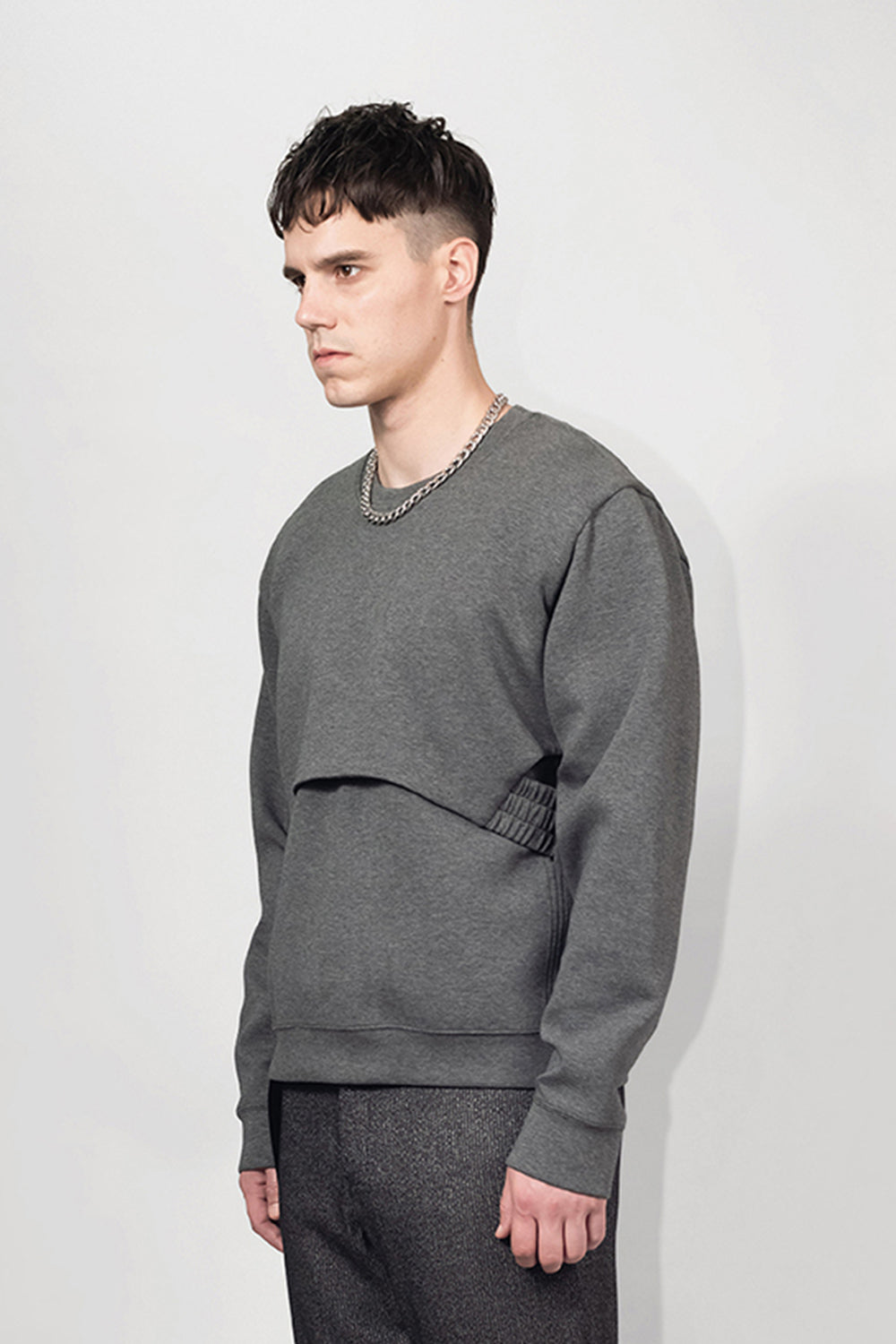 SEANNUNG - MEN - Double-Layered Oversized Top 雙層剪裁大學T