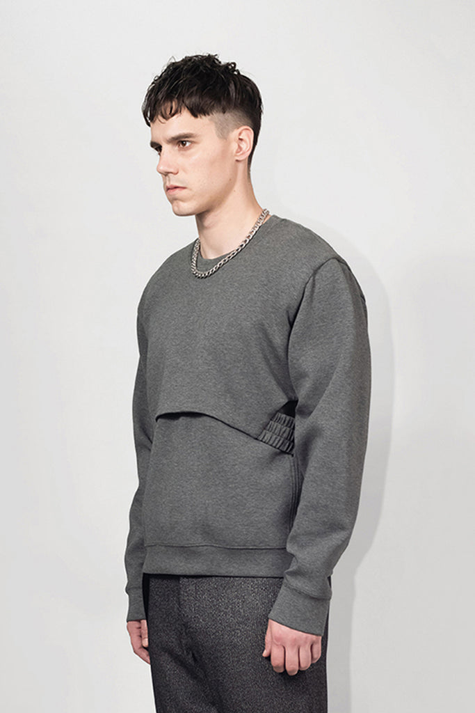 SEANNUNG - MEN - Double-Layered Oversized Top 雙層剪裁大學T