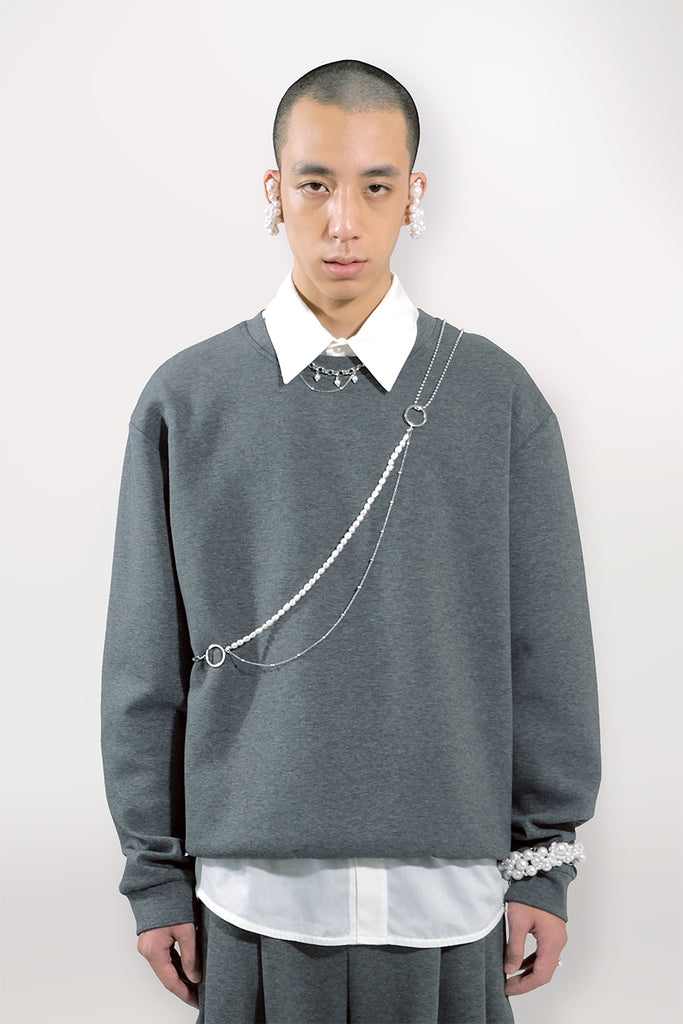 SEANNUNG - MEN - Cotton Sweatshirt With Zipped Sides 側邊拉鍊大學T