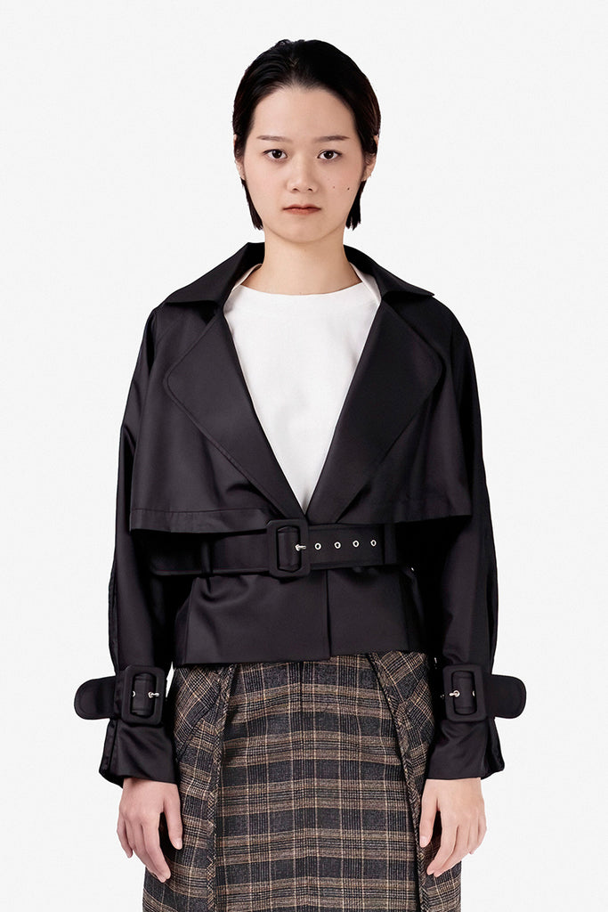 SEANNUNG - WOMEN - Double Layered Blazer with Belt 短版雙層風衣