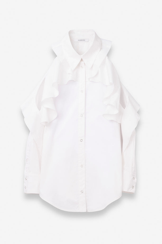 SEANNUNG - WOMEN - Off-Shoulder Flounced Shirt 露肩荷葉襯衫