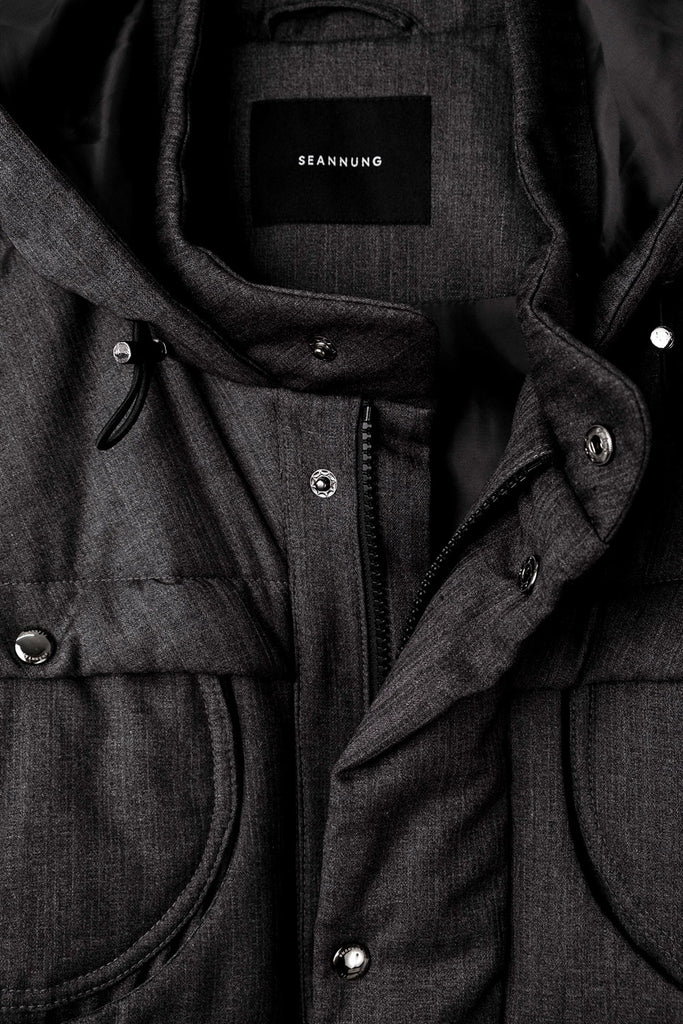SEANNUNG - MEN - Circle Patch Pocket Sleeveless Quilted Vest 圓形口袋鋪棉夾克